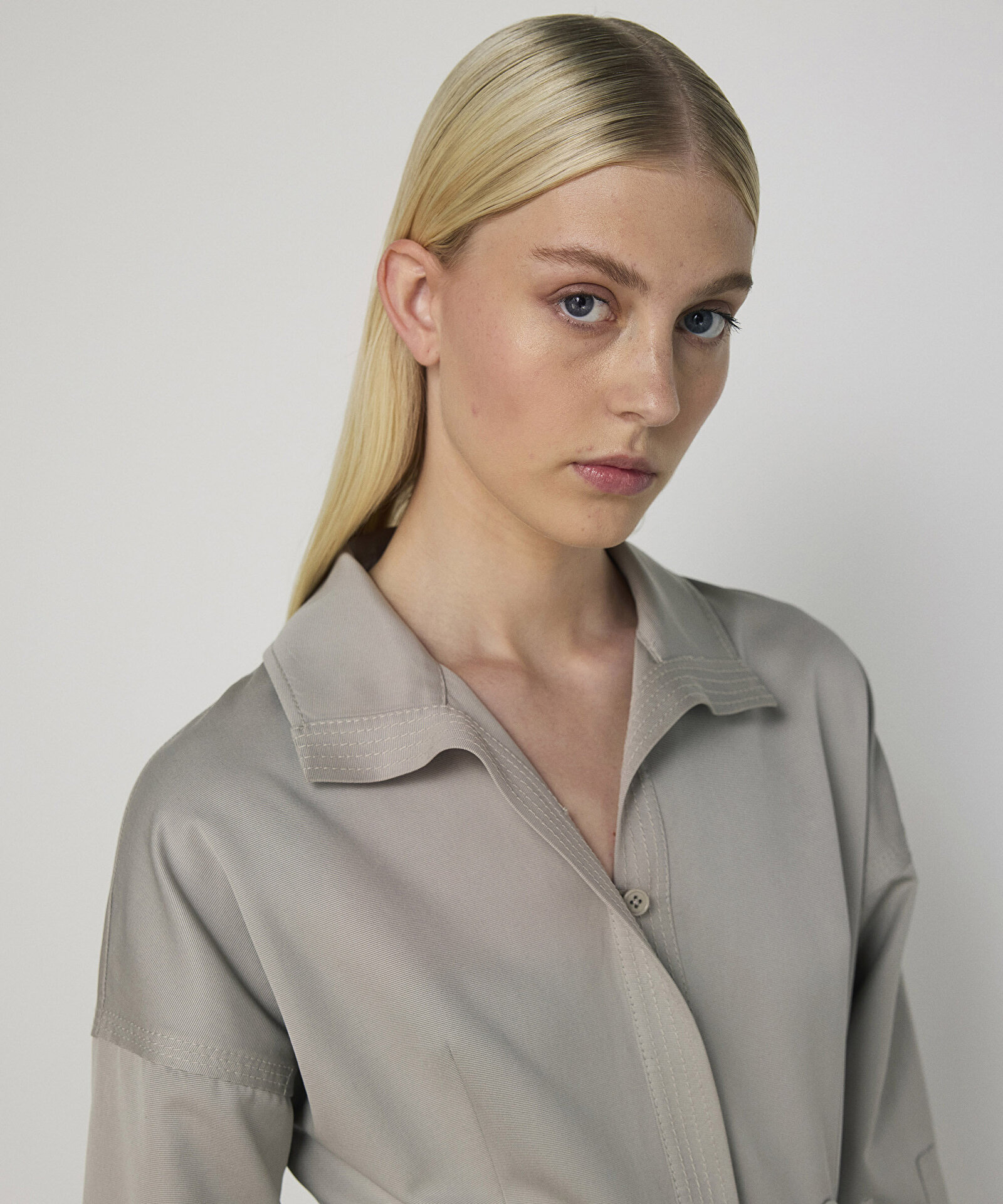 KEMERLİ POPLİN ELBİSE — photo 4