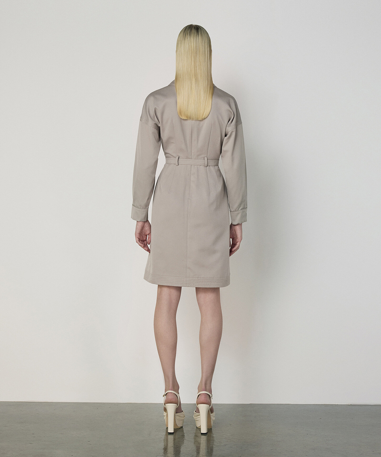 KEMERLİ POPLİN ELBİSE — photo 3