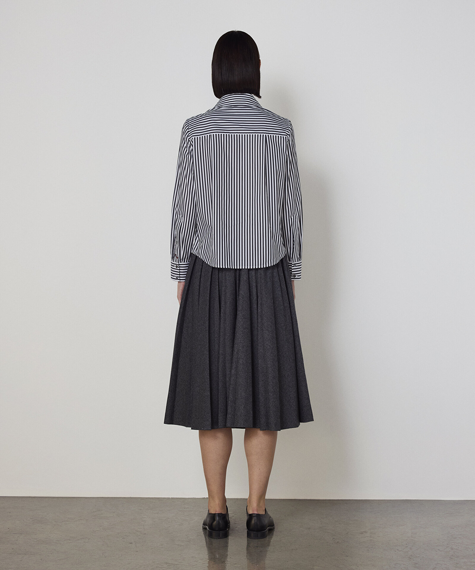 ÇİZGİ DESEN FULARLI GÖMLEK — photo 4