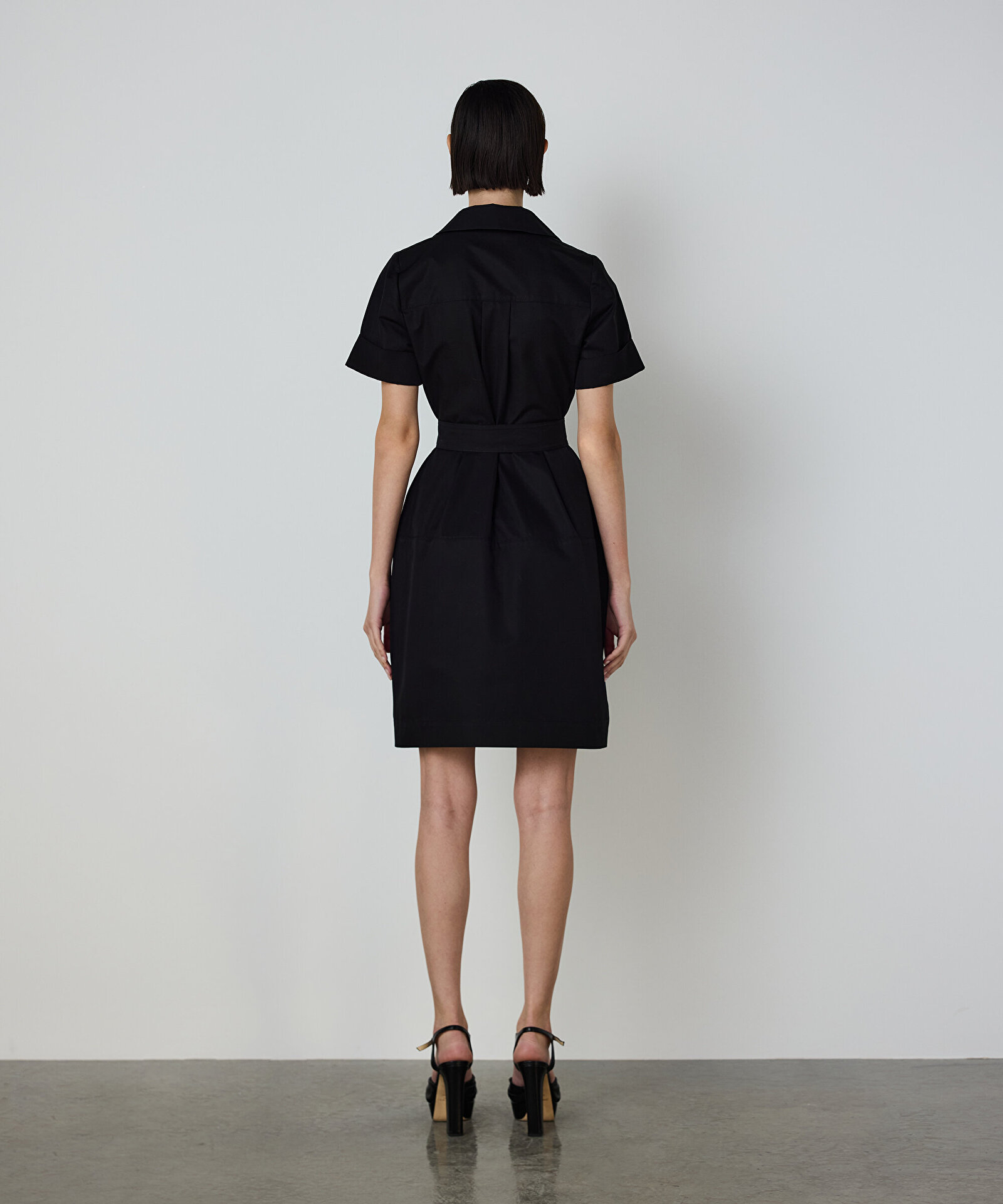 KUŞAKLI POPLİN GÖMLEK ELBİSE — photo 3