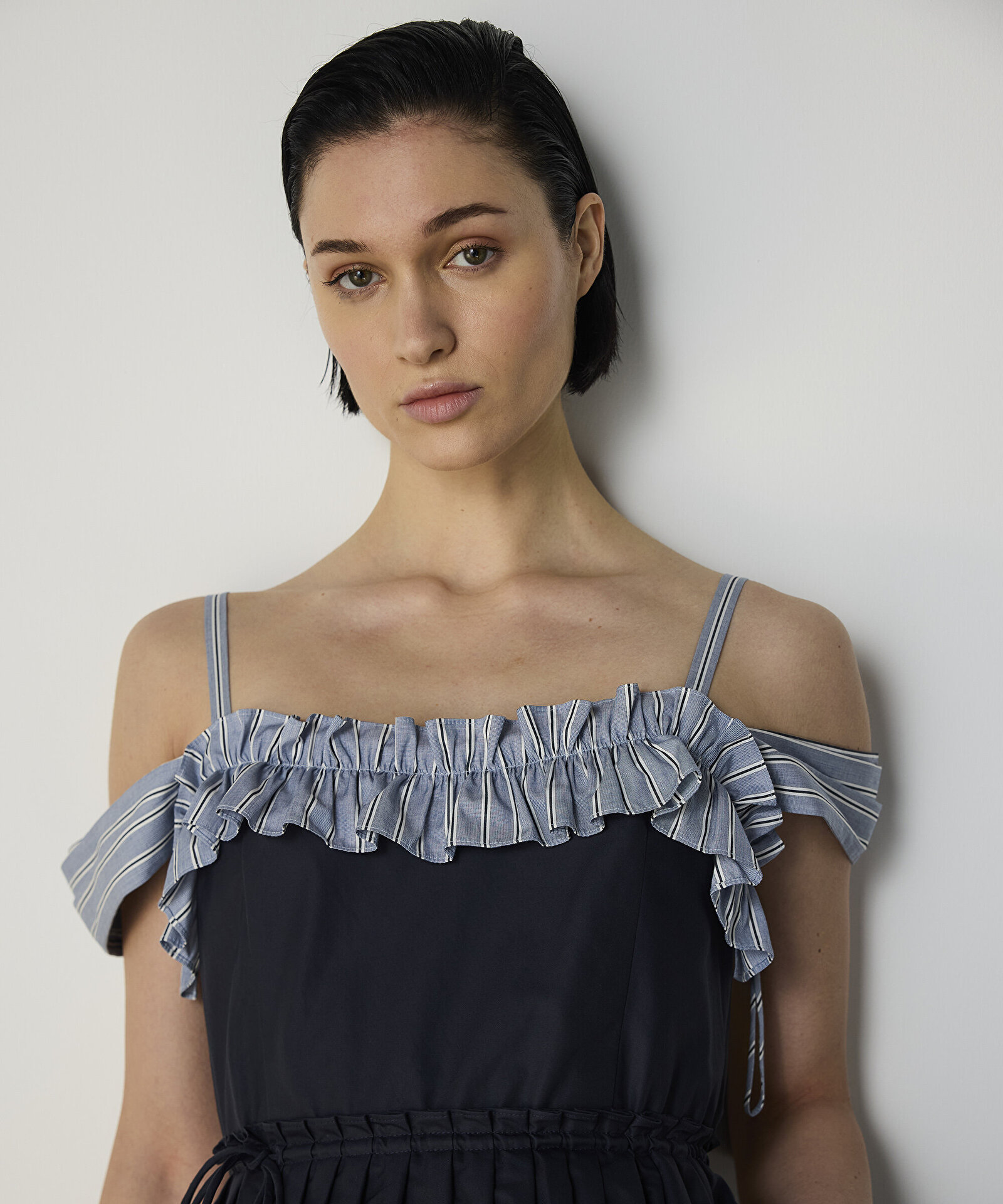 ÇİZGİ DESEN MIX ELBİSE