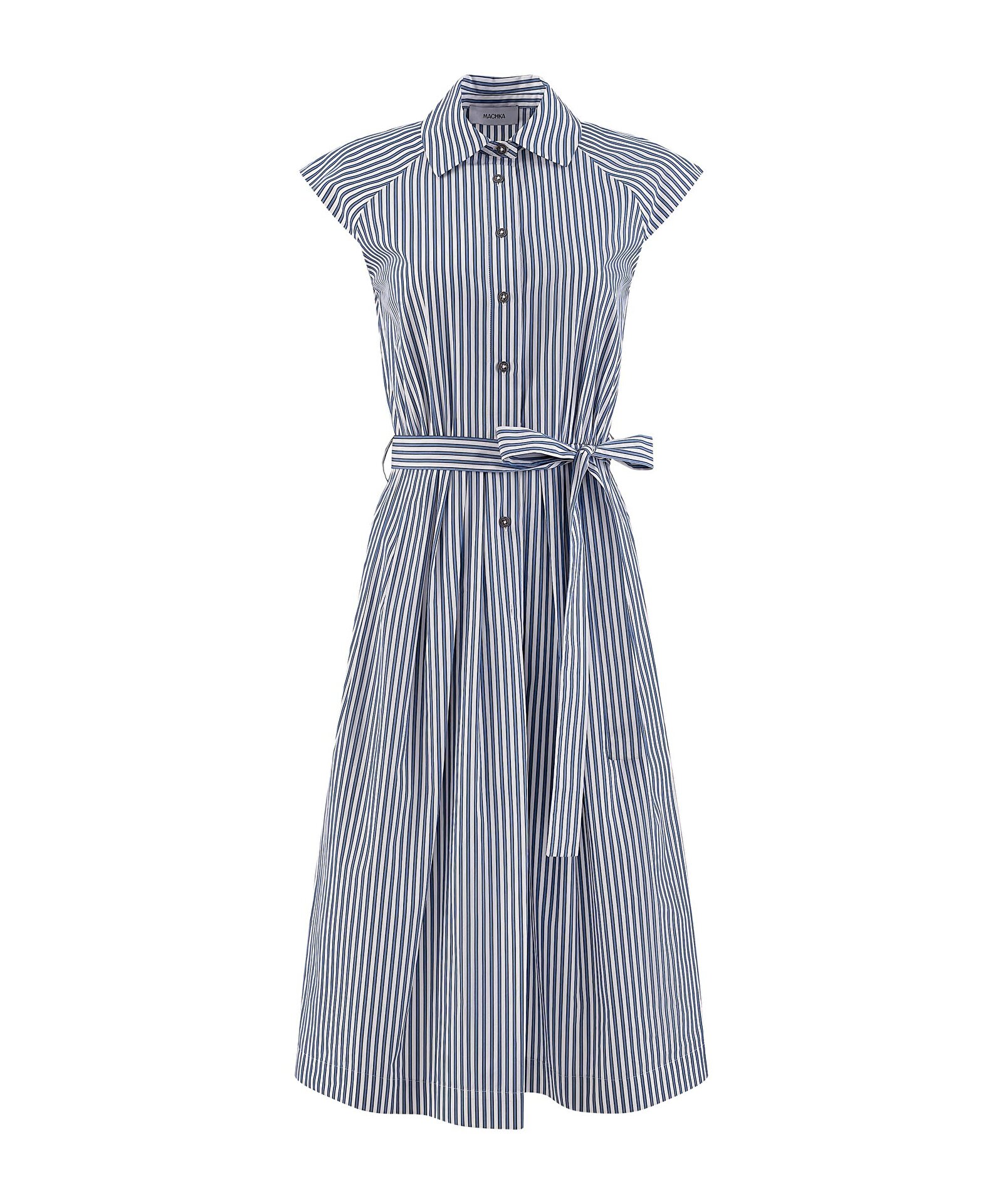 ÇİZGİ DESEN KUŞAKLI ELBİSE