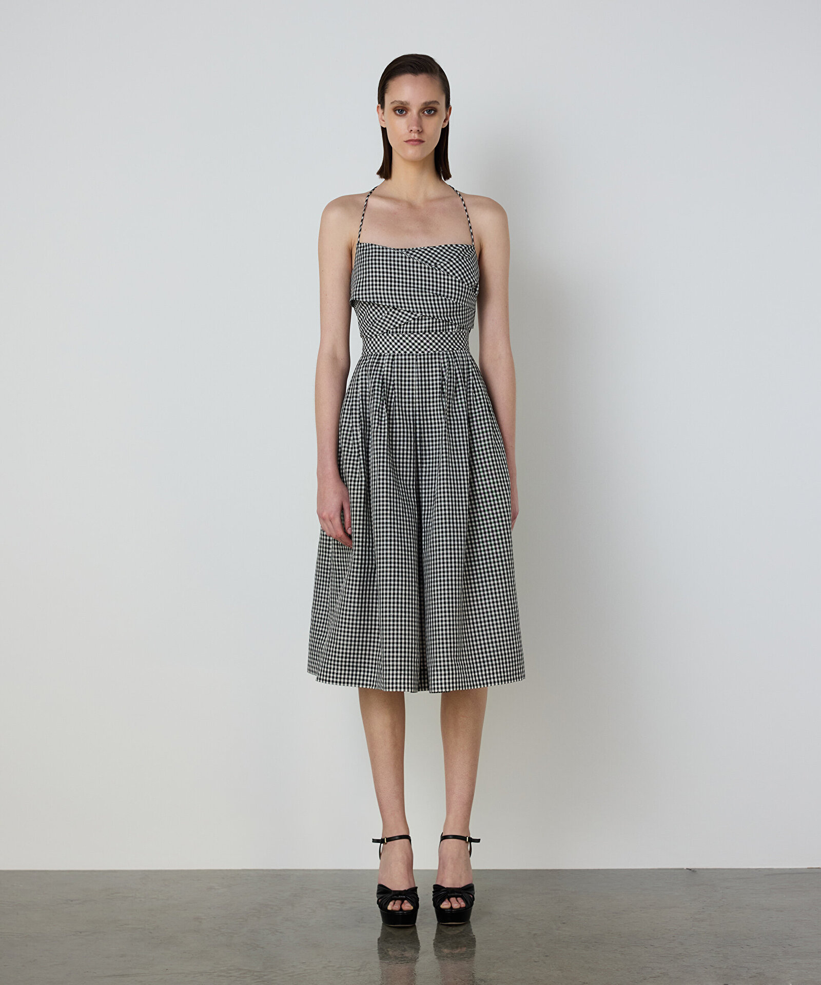 PÖTİKARE DESEN MİDİ ELBİSE — photo 2