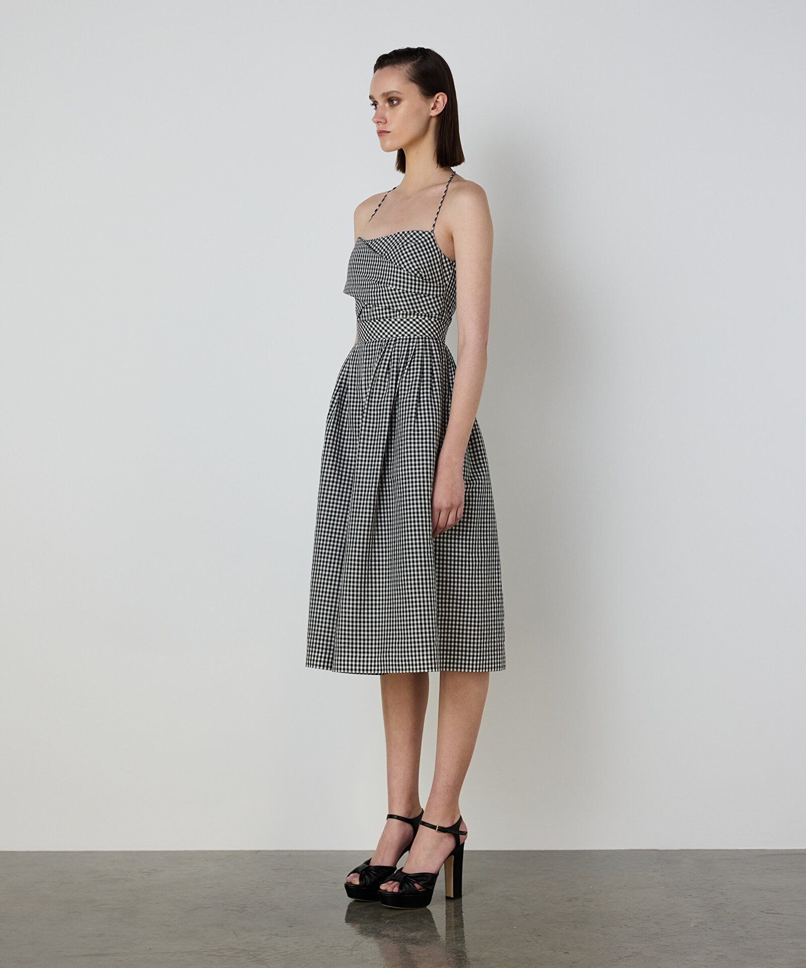 PÖTİKARE DESEN MİDİ ELBİSE — photo 3