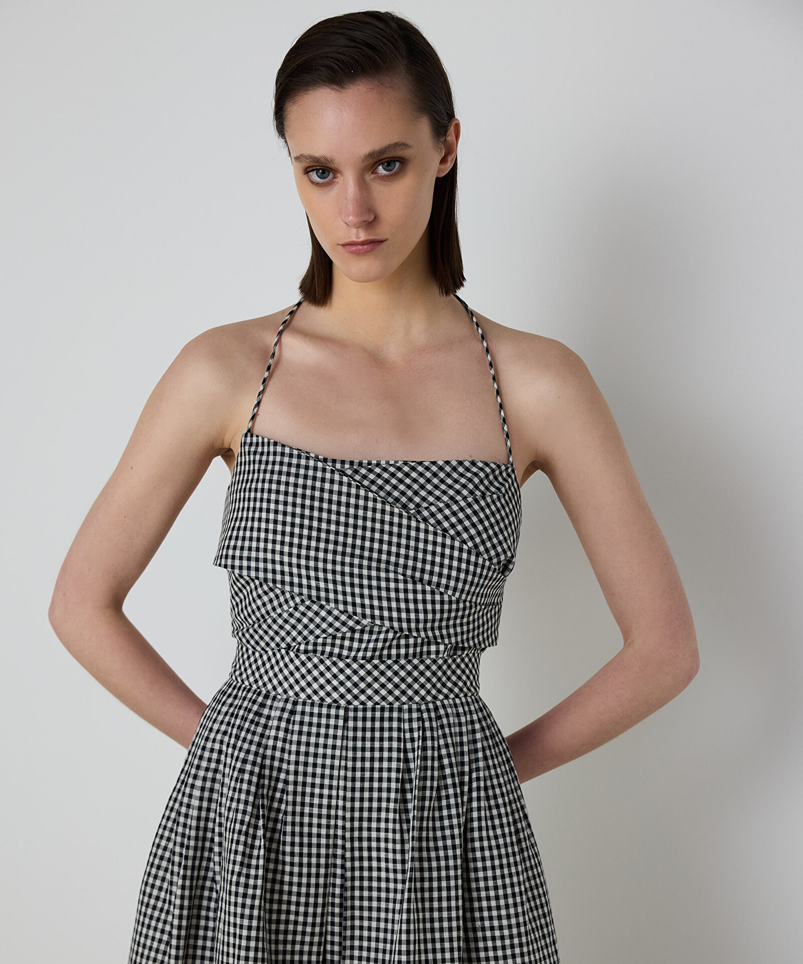 PÖTİKARE DESEN MİDİ ELBİSE