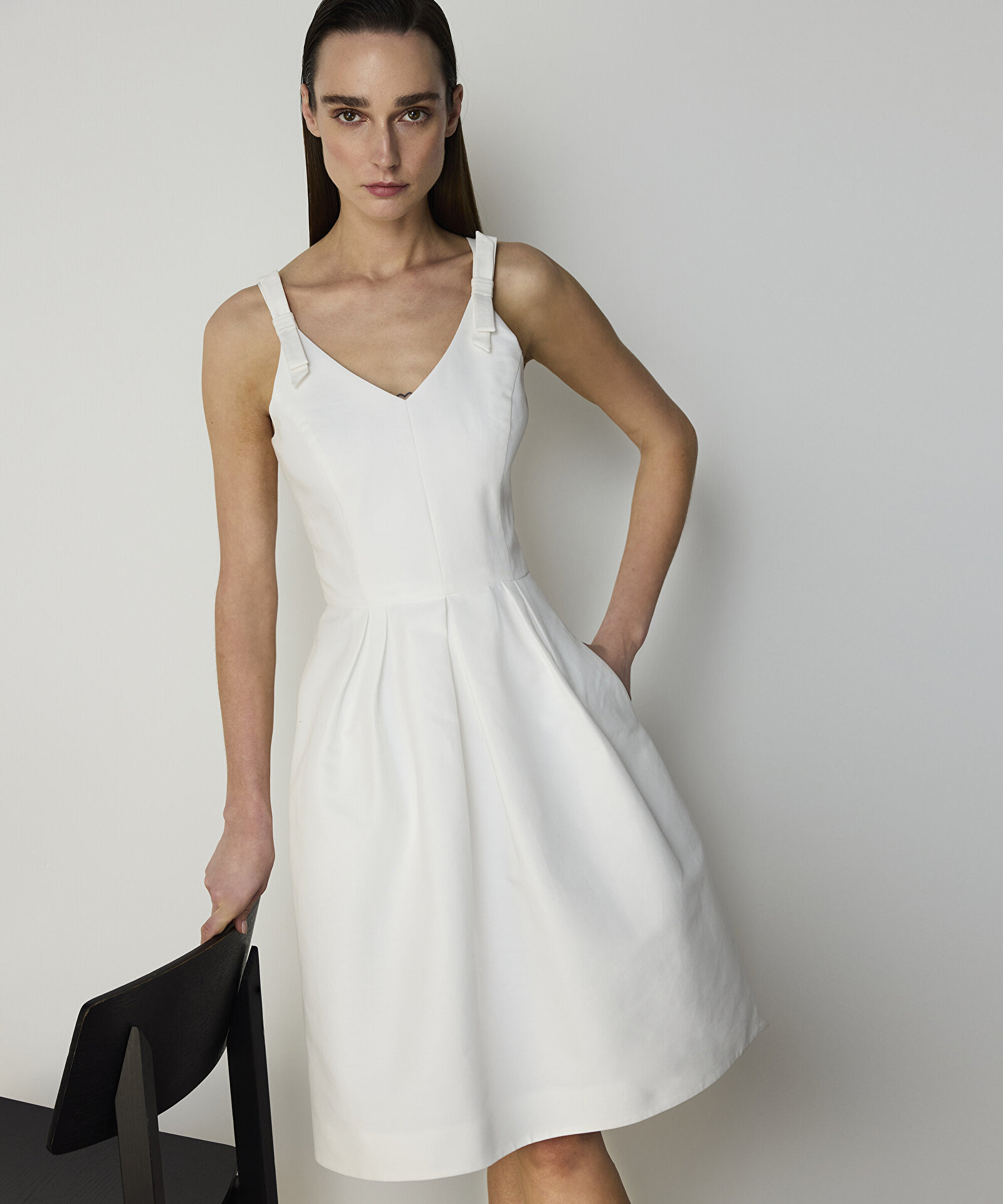 PİLELİ POPLİN ELBİSE