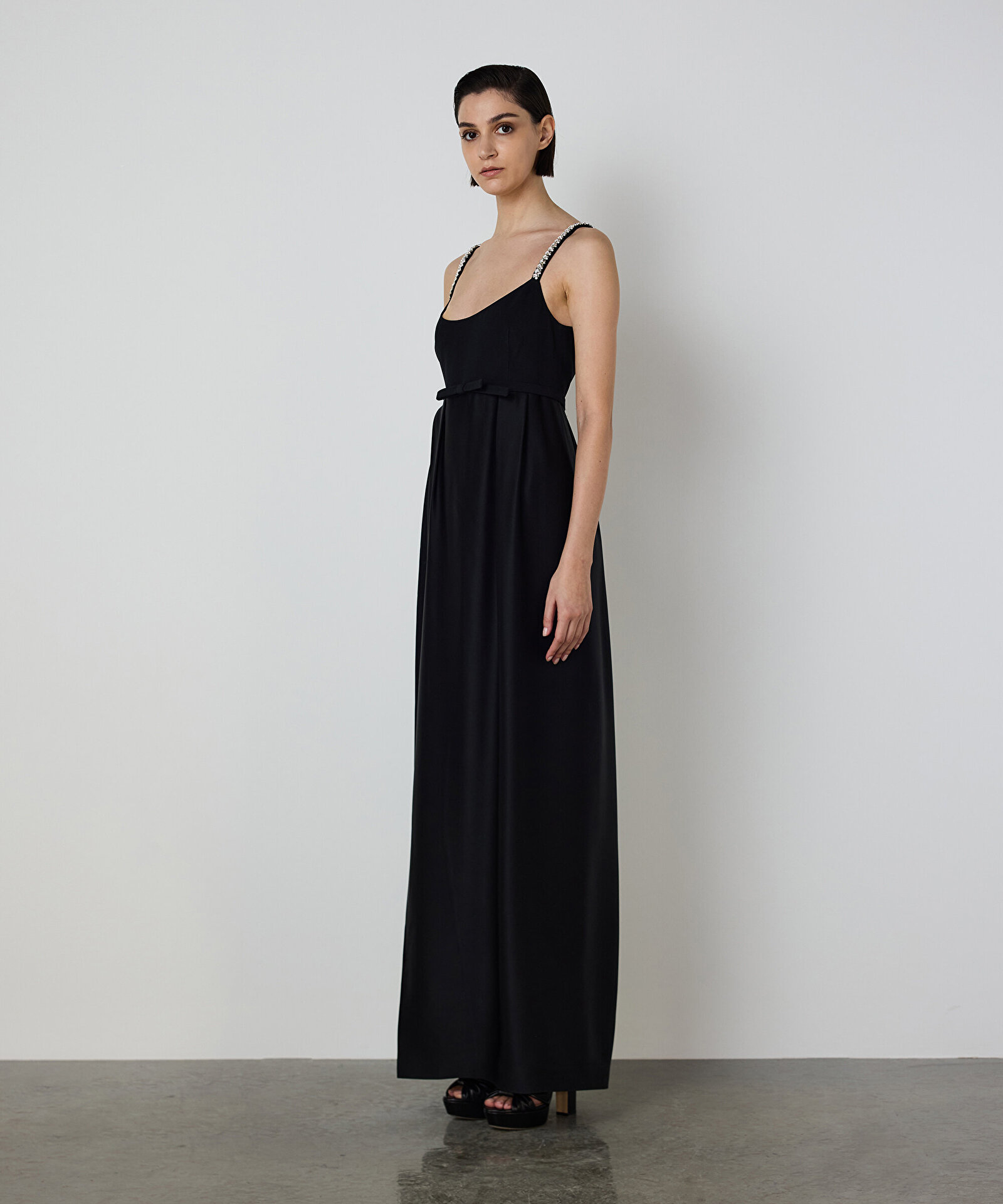 STRASS TAŞ ASKILI MAKSİ ELBİSE — photo 4