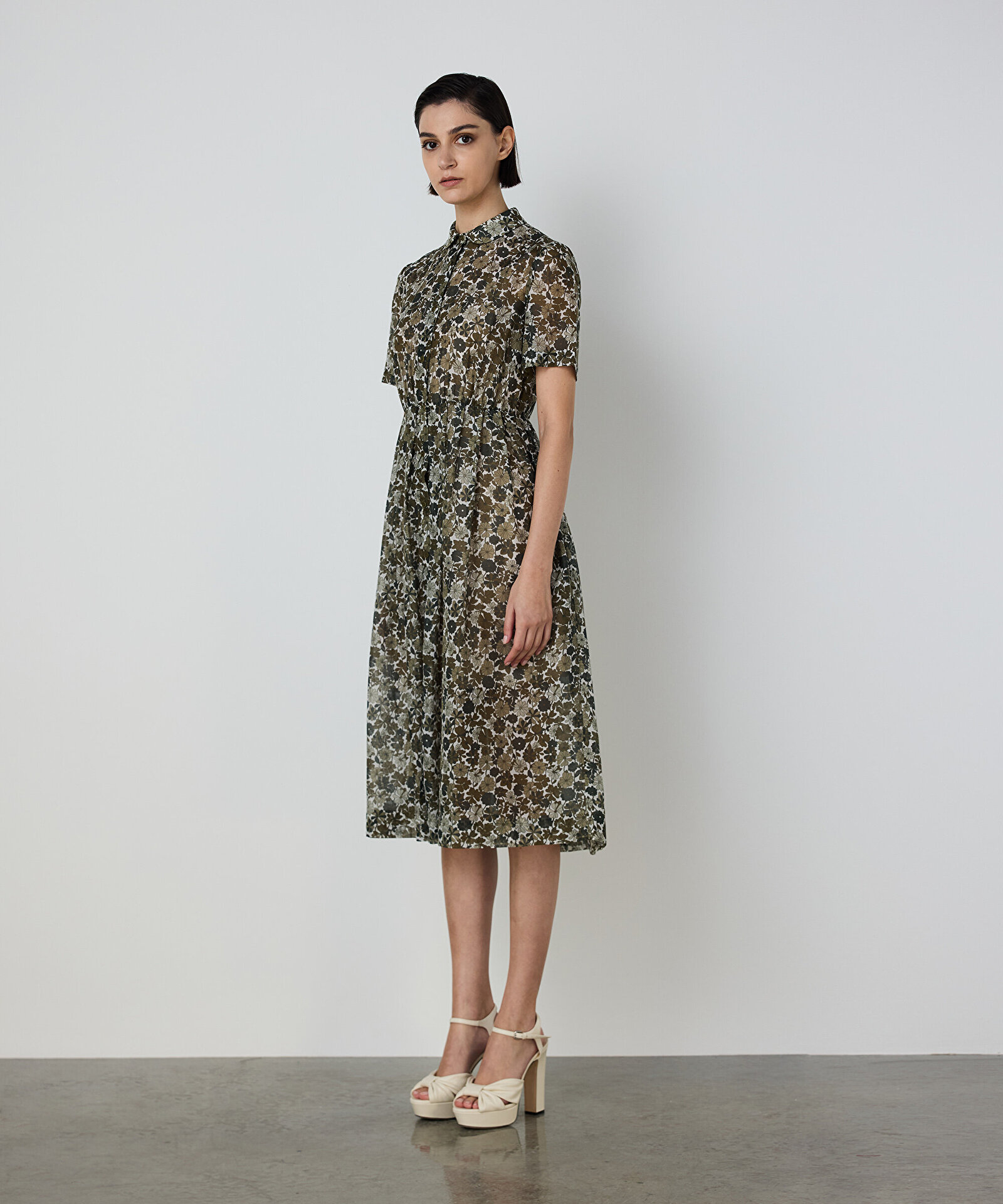 ÇİÇEK DESEN GÖMLEK ELBİSE — photo 4