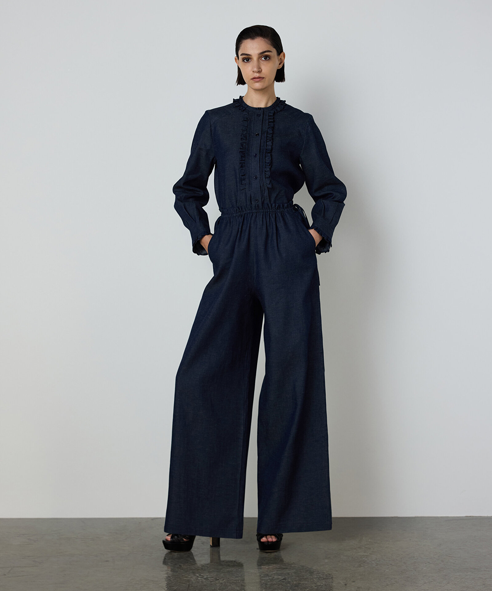 BAĞLAMA DETAYLI WIDE LEG PANTOLON