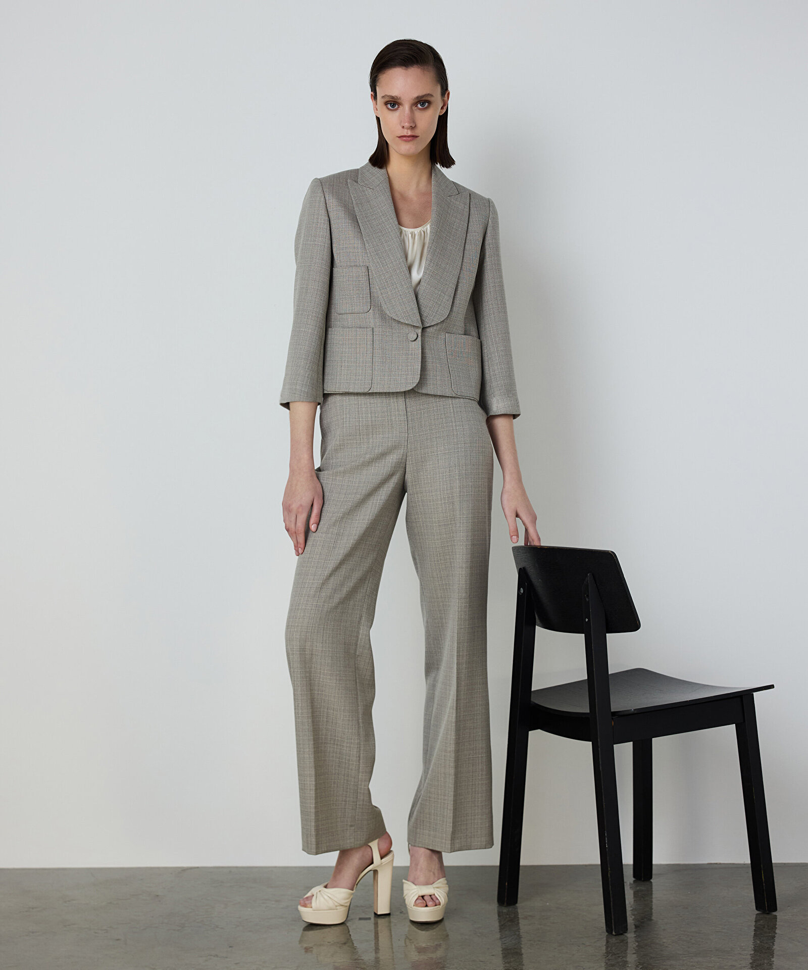 GENİŞ YAKALI YÜN CEKET — photo 3