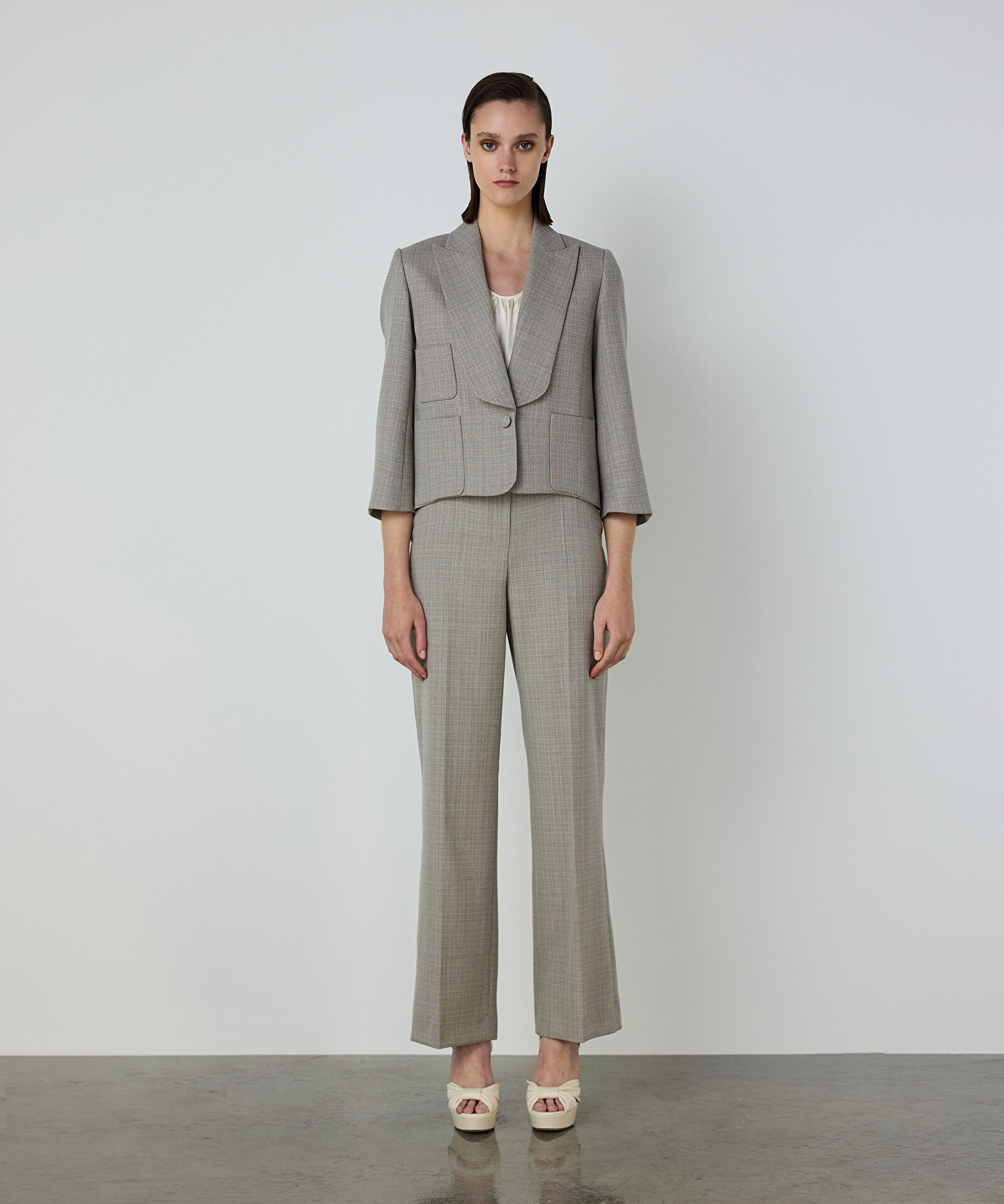 GENİŞ YAKALI YÜN CEKET — photo 2