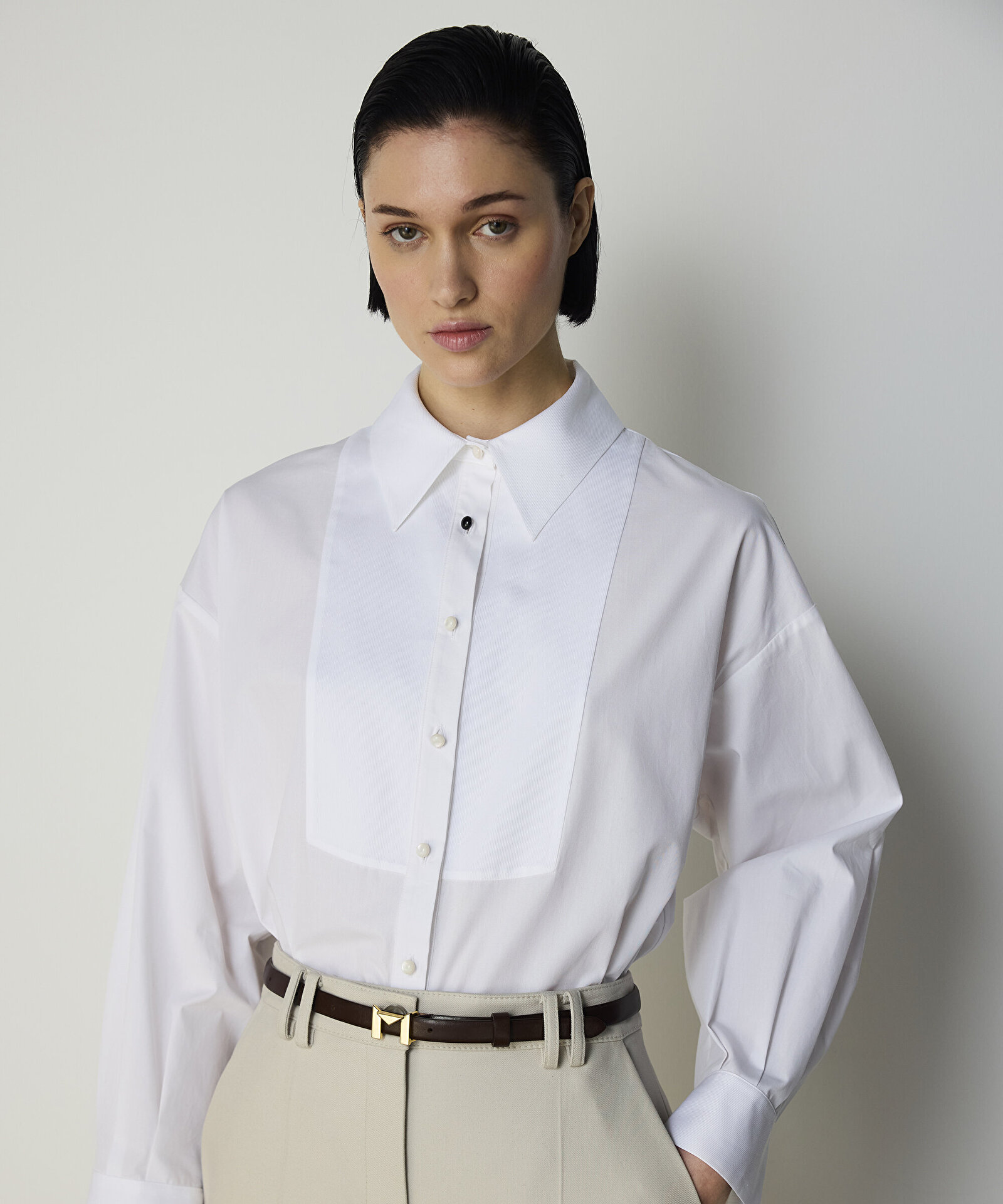 KARMA DÜĞMELİ POPLİN GÖMLEK