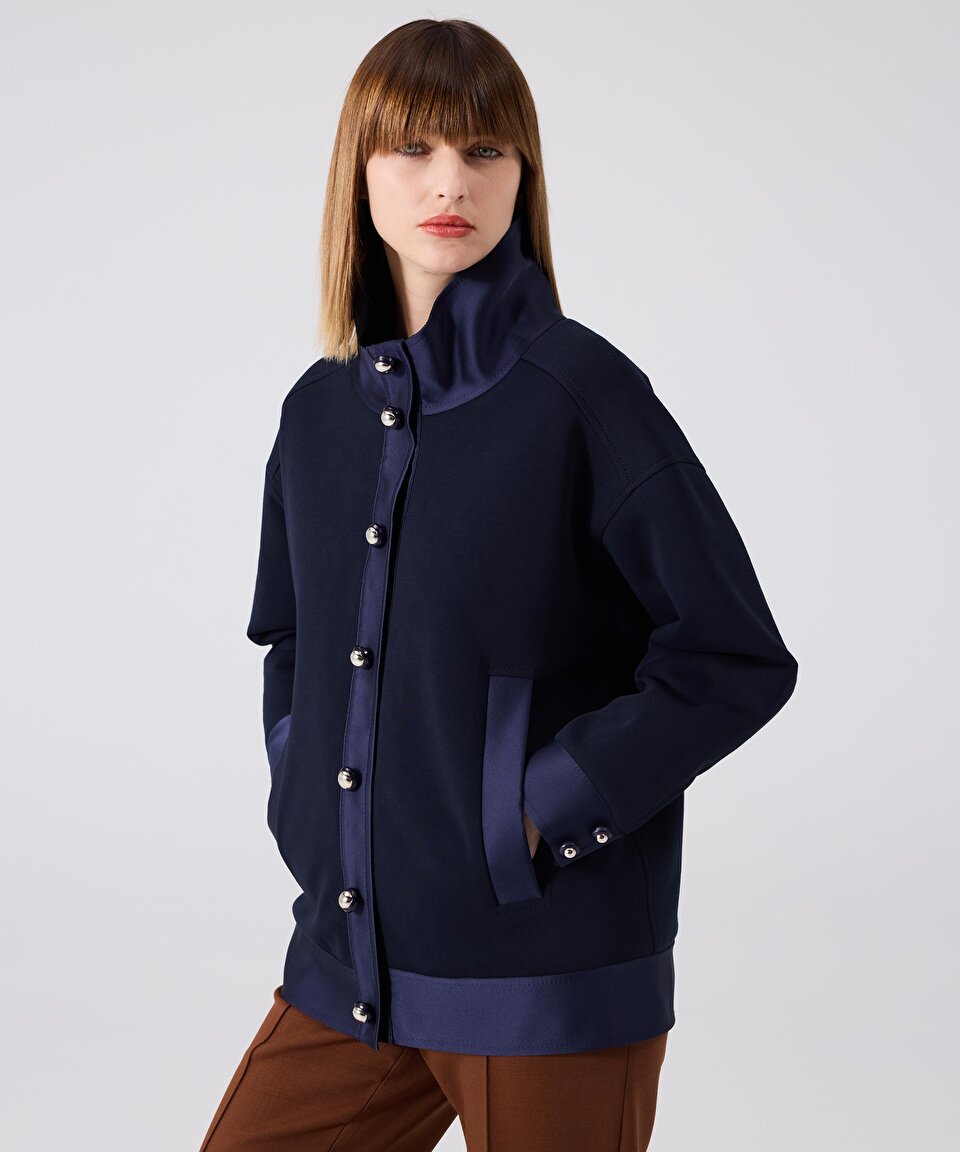 Lacivert Metal du meli sweatshirt MW6240091007015 MACHKA